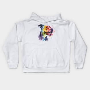 Bulldog Pop  Art Water Colors for Dog Lovers Kids Hoodie